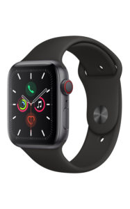Apple Watch Series 5 44mm Space Gray Black Band leftimage